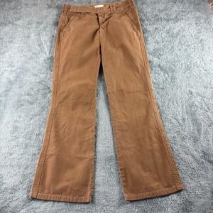 Vince Pants Womens 4 Brown Flare Cotton Made in USA Chino Work Trouser Classic